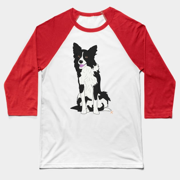 Border Collie Baseball T-Shirt by AMCArts